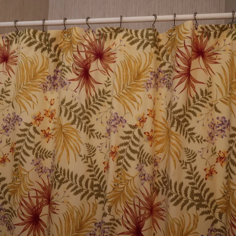 C&F Enterprises Botanical Print Fabric Shower Curtain
